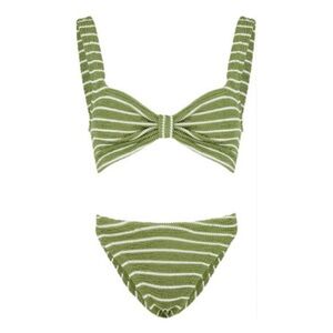 Hunza G Green and White Striped Bikini - Bonnie.